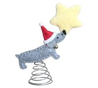 Christmas Tree Topper - Dachshund Ornament | Plush 20x24cm Decor Puppy