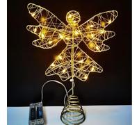 Christmas Tree Topper - Holiday LED Angel, Decorative Treetop Figurine, Festive Christmas Decoration, Light Up Angel Ornament | Tree Topper for Indoor Living Room Bedroom Porch Patio