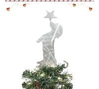 Christmas Tree Topper Metal Cute Dog Home Decor, Dachshund Tree Topper Ornament For Interior Or Outdoor Use, Mesa, Shelf, Office, Garden, Yard, Patio Or Porch Decoration, Perfect Holiday Dog Lover