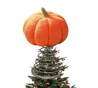 Christmas Tree Topper, Polyester Harvest Pumpkin for Halloween Tree with Ornaments, Seasonal Fall for Decor Indoor Outdoor Parties, Autumn Festival Supplies Bedroom Living Room Office Shelf