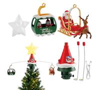 Christmas Tree Topper Rotating Decoration, LED Light, Music Treetop Ornament, Perfect For Holiday Winter Parties, Seasonal Home Christmas Decorations, Easy To Mount & Stable Fit