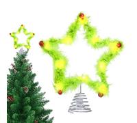 Christmas Tree Topper Star, 24.5 X 22 Cm Christmas Tree Toppers with LED Lights | Flexible Reusable Home Decor Party Decorations For Outdoor Indoor Living Room Fireplace Table Garden Yard Patio