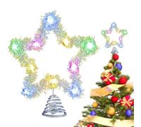 Christmas Tree Topper Star, 24.5 X 22 Cm Christmas Tree Toppers with LED Lights | Flexible Reusable Home Decor Party Decorations For Outdoor Indoor Living Room Fireplace Table Garden Yard Patio