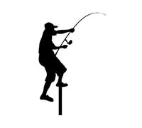 Christmas Tree Toppers - Rust Resistant Fisherman Ornament,Treetop Toppers Ornaments With 20 LED Lights For Indoor Christmas Tree New Year Decorations, Farmhouse Holiday Winter Family Party