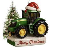 Christmas Tree Tractor Ornament, 2D Flat Hangable Seasonal Keepsake For Wall, Christmas Decoration Acrylic Tractor Ornament, Bedroom Door Cafe Garden Balcony Restaurant