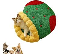 Christmas Tree Triangle Cat Cave Bed,Warm Christmas Cat Tree Beds,Removable And Washable Winter Closed-Off,Soft Comfortable Suitable For Small Cats Dogs Pet To Sleep Nap Hide Play (Stockings,S)