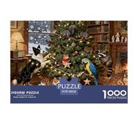 Christmas Tree Trimming Party Puzzle De Madera Impermeable DIY Puzzles De 1000 Piezas Regalos para Adultos Divertido Rompecabezas Juegos Educativos