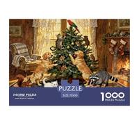 Christmas Tree Trimming Party Puzzle De Madera Impermeable Puzzles De 1000 Piezas para Adultos Divertido Rompecabezas Juegos Educativos