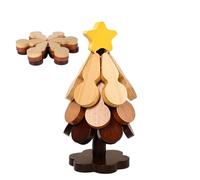 Christmas Tree Trivet Set - 3 Piece Foldable Wooden Coasters | Heat Resistant Table Stand for Hot Dishes, Kitchen Counter Pan Bowl Plate Teapot, Holiday Dining Decor, Festive Home Party