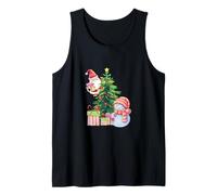 Christmas Tree with Snowman, Presents, & Santa Claus Holiday Camiseta sin Mangas