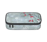 Christmas Trees Cardinal Bird Snowflakes Estuche especial para lápices para niñas y niños, Estuche para lápices de gran capacidad Estuche grande para lápices, Estuche para lápices de papelería para
