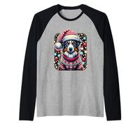 Christmas Tri Border Collie Pun Collie Los días están aquí de Nuevo Camiseta Manga Raglan