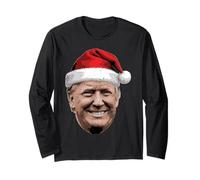 Christmas Trump Face Santa Funny Xmas Meme Hombres Mujeres Niños Manga Larga