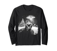 Christmas Turkey Selfie UFO Funny Black & White Vintage Manga Larga