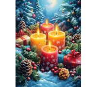 Christmas Velas en el bosque mágico Rompecabezas 500 Piezas Cartón Para Niños Mayores 14 Años Cuento de hadas de acompañamiento mágico Noches De Cita Antiestrés Pack Completo Detalle Único Original 50