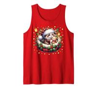 Christmas Vibes For Cat Lover with Mistletoe Winter Kitten Camiseta sin Mangas