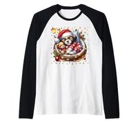 Christmas Vibes For Puppy Mom Xmas Decor For Shih Tzu Lovers Camiseta Manga Raglan