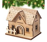 Christmas Village - Escena de Navidad de Madera LED - Desktop Decoration Building Collectible Building for Winter Party Window Apartment Homefront