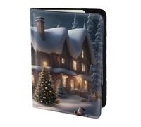 Christmas Village House 2 - Cartera de viaje con impresión para pasaporte, funda de piel para pasaporte, para hombres y mujeres, Negro -, Talla única