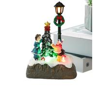 Christmas Village Houses | Led Christmas Decor | Christmas Scene House | Glowing Village Ornament | Desktop Christmas Decoration Versatile Holiday Decor Resin For Home Decor