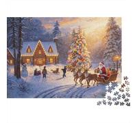 Christmas Village Puzzle 1000 Piezas Material Reciclado Winter Wonderland Puzzles for Chico & Chica A Partir de 6 Años Divertido and Challenging Juego Familiar Activity 52x38cm/1000Ps