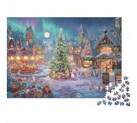Christmas Village Scene Colourful Aurora Christmas Town 1000 Pcs Jigsaw Puzzles For Adults & Kids Challenging Brainteasing 70x50cm/1000pcs