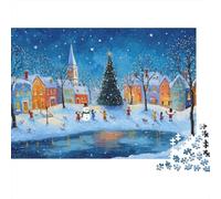 Christmas Village Scene Puzzles Imposible,desafío for Adults Juego Educativo 1000 Piezas Obra De Arte De Juego De para Adultos, Regalos A Partir De 14 Años 70x50cm/1000pcs