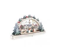 Christmas Village Wooden Ornaments with Light Personalized Christmas Party Decor for Kids Boys Girls