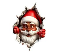 Christmas Wall Decals Funny Large - Realistic Santa Optical Illusion Wall
