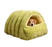 Christmas Warm Cat Dome Bed - Pet House For Kitten, Small Dogs, Rabbits, Foldable Semi-Enclosed Fleece-Lined Indoor Cat Tent | Suitable For Home, Apartment, Living Room, Balcony, Cold Weather