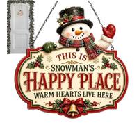 Christmas Welcome Sign, 2D Acrylic Winter Holiday Hanging Decor, 15x12cm