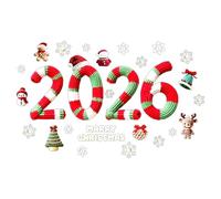 Christmas Window Clings - Merry Christmas Snowman Window Decals | 60 x 40 cm Static 2026 Number Stickers | Cute Home Decor For Wall Indoor Showcase Classroom Schools Restaurants Store Family