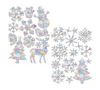 Christmas Window Stickers - Christmas Snowflake Stickers | Static Adhesive Vinyl with Festive Design, Easy Peel for Door Mirror Glass Wall Office Restaurant Home