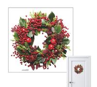 Christmas Window Stickers Wreath - Peel Stick Decorations Christmas Wall Decals, Christmas Wreath Wall Decals | Festive Adhesive Christmas Wall Stickers for Couch, Bedroom, Fireplace