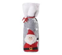 Christmas Wine Bottle Bag - Festive Drawstring Gift Pouch, Holiday Bag with Elegant Design, Sturdy Fabric Material, Ideal for Weddings Birthdays Family Gatherings