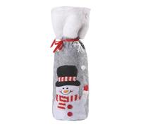 Christmas Wine Bottle Bag - Festive Drawstring Gift Pouch, Holiday Bag with Elegant Design, Sturdy Fabric Material, Ideal for Weddings Birthdays Family Gatherings