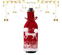 Christmas Wine Bottle Cover - Elastic Decorative Sweater, Santa Claus Snowman Design, Festive Holiday Wrap for Wine Bottles, Reusable Bottle Decoration | Home Bar Restaurant Party Holiday Display