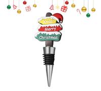 Christmas Wine Bottle Stopper - Festive Bottle Corks for Wine and Beer | Durable Alloy and Silicone with Airtight Seal Keeps Bottles Fresh Adds Holiday Charm Parties Home Bar Kitchen Wines Enthusiasts