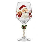 Christmas Wine Glasses Set of 6, 210 ml Stemmed Glassware Gift Box (Type A) | 6-piece glass gift box set with 210 ml stemmed wine glasses; each glass is about 18.3 cm high, with six variants available.