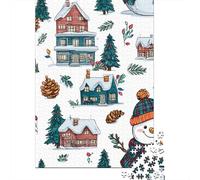 Christmas Winter Scene Puzzles Imposible,desafío for Adults Entretenimiento Creativo 1000 Piezas Obra De Arte De Juego De para Adultos Y Niños A Partir De 12 Años 70x50cm/1000pcs