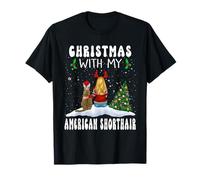 Christmas with My American Shorthair Cat Kitty Funny Xmas Camiseta