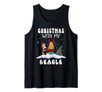 Christmas with My Beagle Dog Puppy Funny Xmas Camiseta sin Mangas