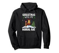Christmas with My Bengal Cat Kitty Funny Xmas Sudadera con Capucha