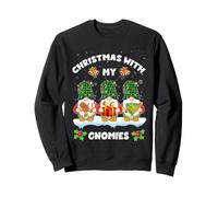 Christmas with My Gnomies Buffalo Green Plaid Gnomies Familia de gnomos Sudadera