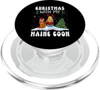Christmas with My Maine Coon Cat Kitty Funny Xmas PopSockets PopGrip para MagSafe