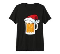 Christmas Women Men Beer Lovers Xmas Funny Santa Beer Mug Camiseta Premium