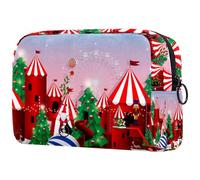 Christmas Wonderland Paradise - Bolsa de cosméticos para mujer, neceser de viaje, bolsa organizadora de maquillaje grande con cremallera, multicolor, 18.5x7.5x13cm/7.3x3x5.1in, Neceser