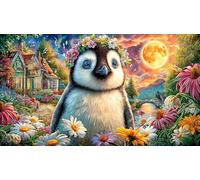 Christmas-Wonderland-with-Animals-and-Gingerbread-Houses 1000 Piezas Puzzle Educativo Papel Reciclado Juego Familiar Desafiante para decoración Mural y Regalos 38x52/1000pcs