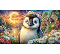 Christmas-Wonderland-with-Animals-and-Gingerbread-Houses Puzzle de 1000 Piezas Reciclado Juego Familiar Divertido Desafiante para Adultos Regalo para Hombres 70x50/1000pcs