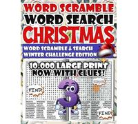 Christmas Word Scramble Mix Word Search - Winter Challenge Edition: A festive puzzle collection for adults and seniors who enjoy holiday-themed challenges.